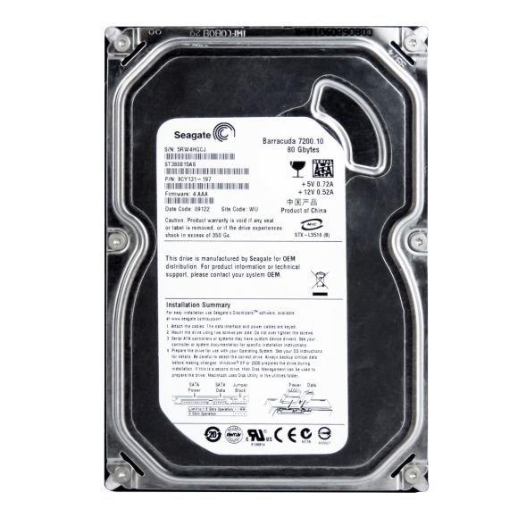 SEAGATE ST380815AS HDD 80GB BARRACUDA 7200 SATA II 3.5"