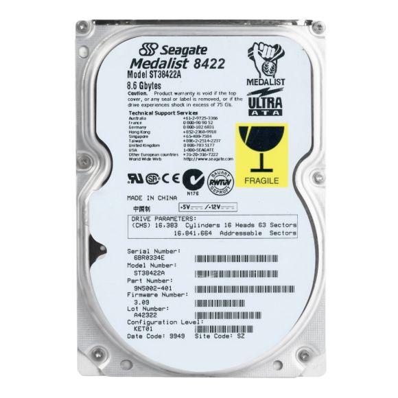 SEAGATE MEDALIST 8422 8.6GB 5.4K ATA 3.5'' ST38422A