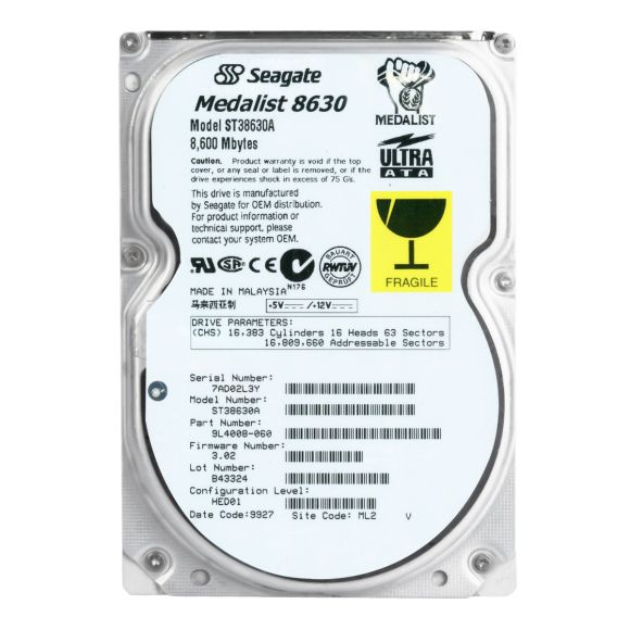 SEAGATE MEDALIST 8630 8.6GB 5.4K ATA 3.5'' ST38630A