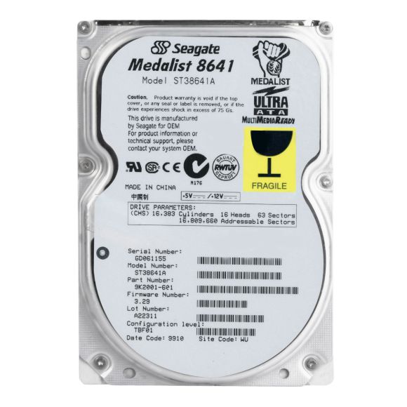 SEAGATE ST38641A MEDALIST 8641 8.61GB 5.4k ATA 3.5''