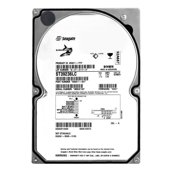 FUJITSU A3C40014489 S26361-H585-V100 9.1GB 7.2K 2MB SCSI U160 3.5'' ST39236LC