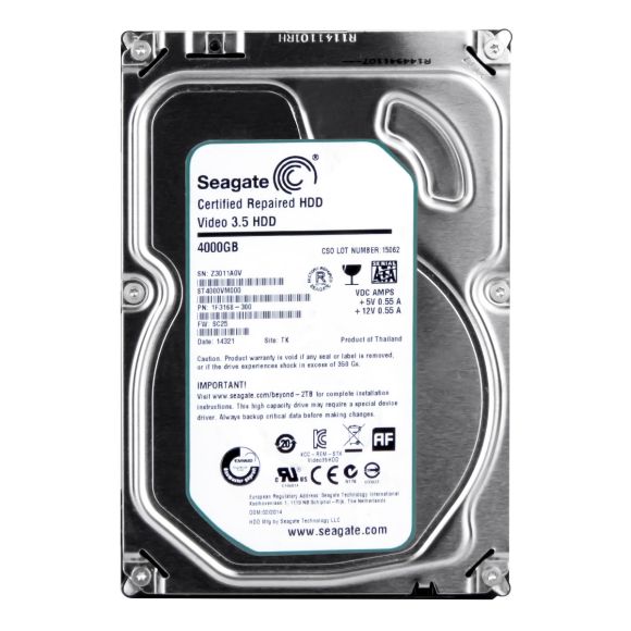 SEAGATE VIDEO 3.5 HDD 4TB 64MB 5.9K SATA III 3.5'' ST4000VM000