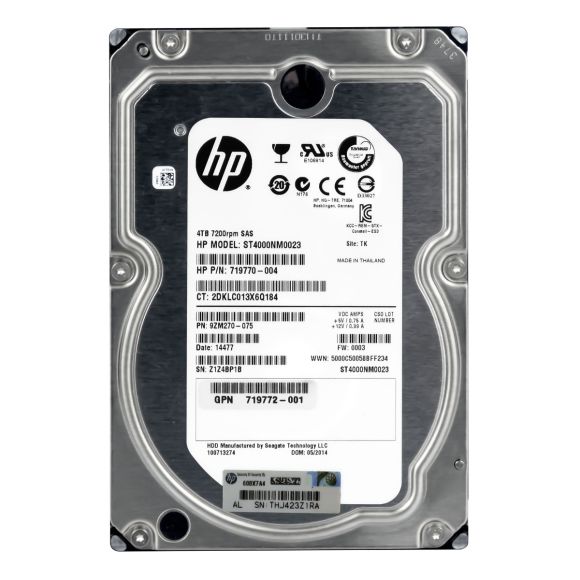 HP 719772-001 719770-004 4TB 7.2K RPM ST4000NM0023 SAS