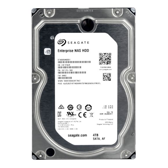 SEAGATE ENTERPRISE NAS HDD 4TB 7.2K 128MB SATA III 3.5'' ST4000VN0001