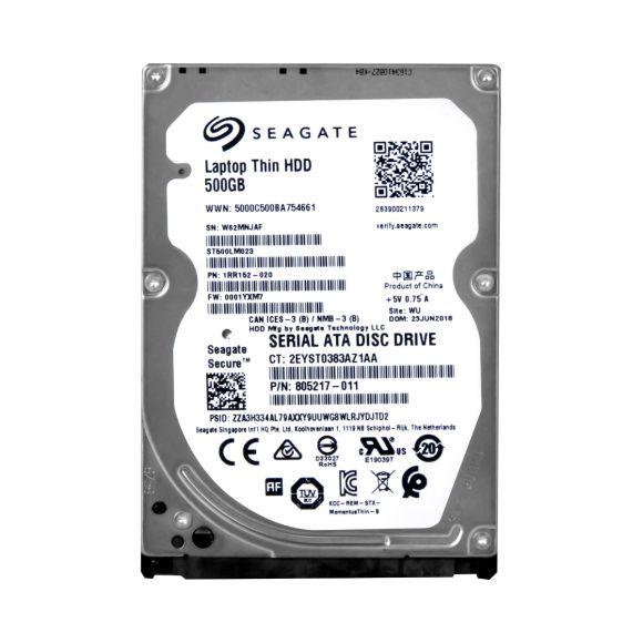 SEAGATE LAPTOP THIN HDD 500GB 7.2K 32MB SATA III 2.5'' ST500LM023