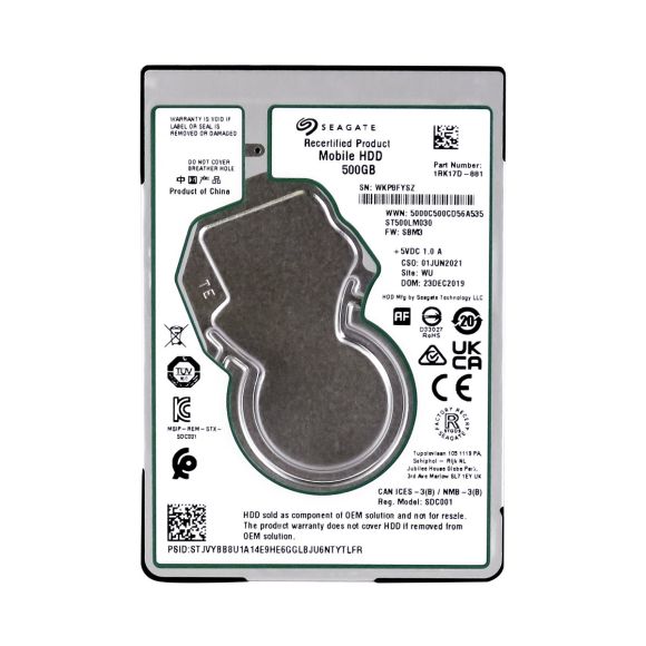 SEAGATE MOBILE HDD 500GB 5.4K 128MB SATA III 2.5'' ST500LM030