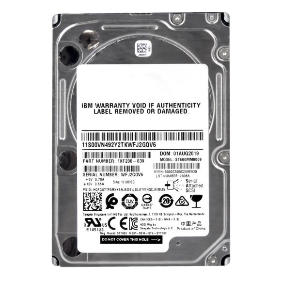 IBM 00Y5800 600GB 10K 128MB SAS-2 2.5'' ST600MM0009