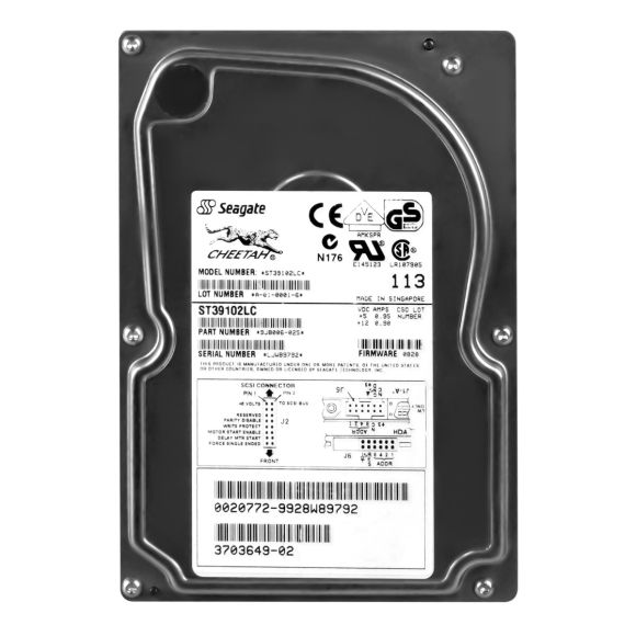 SEAGATE 3703649-02 9 GB SCSI 80-PIN 3.5 10.000RPM ST39102LC