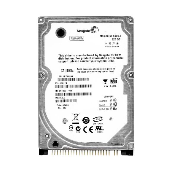 SEAGATE MOMENTUS 120GB 5.4K 8MB ATA 2.5'' ST9120822A