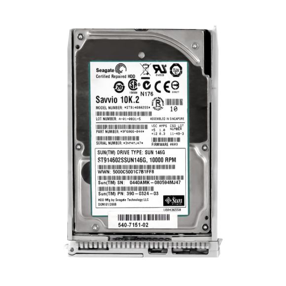 SUN 540-7151-02 146GB 10K 16MB SAS 2.5'' ST9146802SS