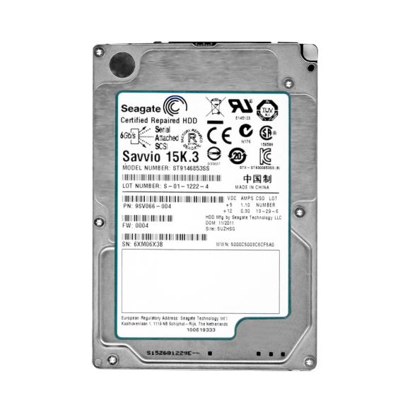 SEAGATE SAVVIO 15K.3 146GB SAS-2 15K 64MB 2.5'' ST9146853SS