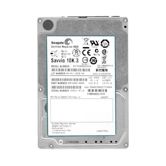 SEAGATE SAVVIO 10K.3 300GB  SAS-2 10K 16MB 2.5'' ST9300603SS