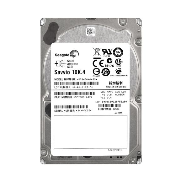 SEAGATE ST9450404SS 450 GB SAS 2.5 10K 16MB 