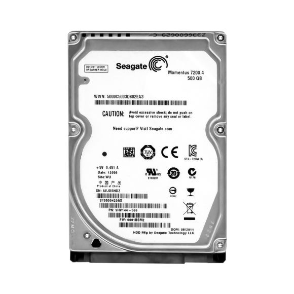 SEAGATE MOMENTUS 7200.4 500GB 7.2K SATA II 2.5'' ST9500420AS FW: 0001BSM2