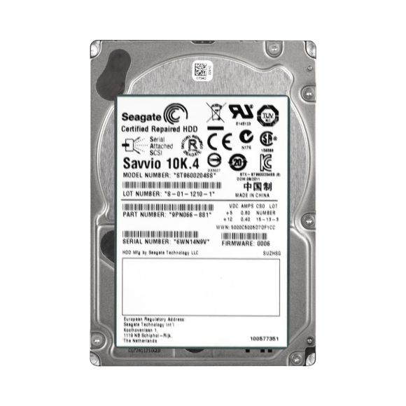 SEAGATE SAVVIO 10K.4 600GB SAS-2 10K 2.5'' ST9600204SS