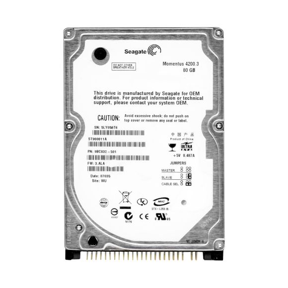 SEAGATE MOMENTUS 4200.3 80GB 4.2K 8MB ATA 2.5'' ST980811A