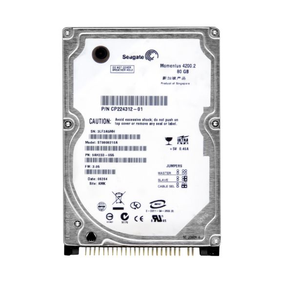 SEAGATE MOMENTUS 4200.2 80GB 4.2K 8MB ATA 2.5'' ST9808210A