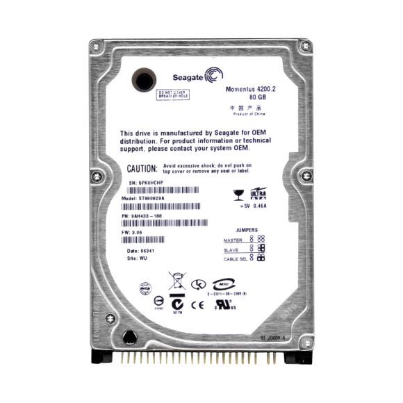 SEAGATE MOMENTUS 4200.2 80GB 4.2K 8MB ATA 2.5'' ST980829A