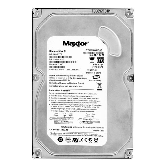 MAXTOR DiamondMax 21 160GB 7.2K 8MB SATA II 3.5'' STM3160815AS