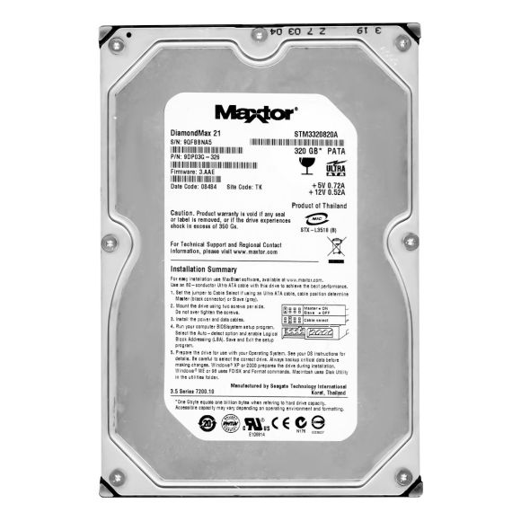 MAXTOR DiamondMax 21 320GB 7.2k 8MB ATA 3.5'' STM3320820A