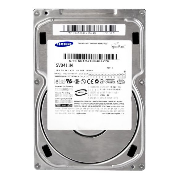 SAMSUNG SV0411N 40 GB ATA 5400RPM 2MB 3.5''