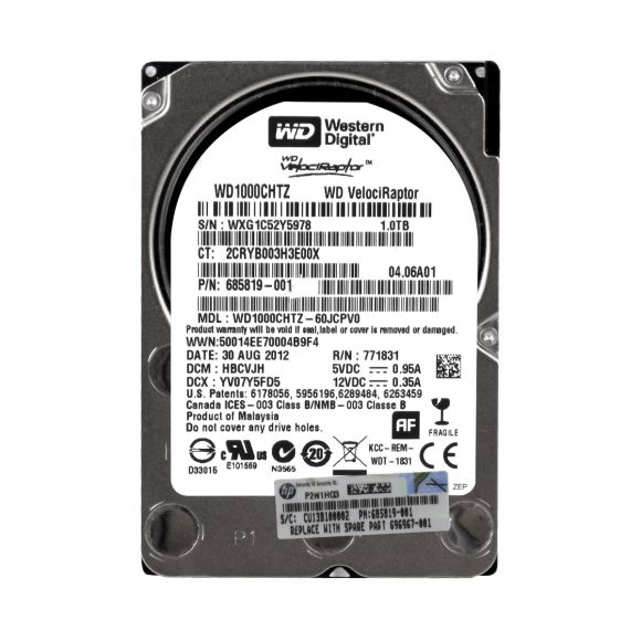 HP 696967-001 WD1000CHTZ 1TB 10K RPM 64MB SATA III 2.5''