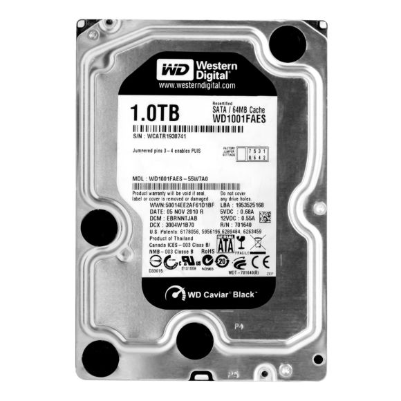 DYSK WD BLACK WD1001FAES 1TB 7.2k 64MB 3.5"