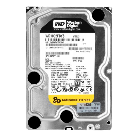 HP 507515-002 GB1000EAMYC 1TB 7.2K SATA 3Gbps 3.5"