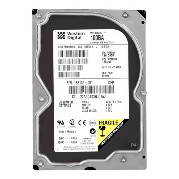 HP 165139-001 10GB 7.2K 2MB ATA 3.5'' WD100BA-60AGA0