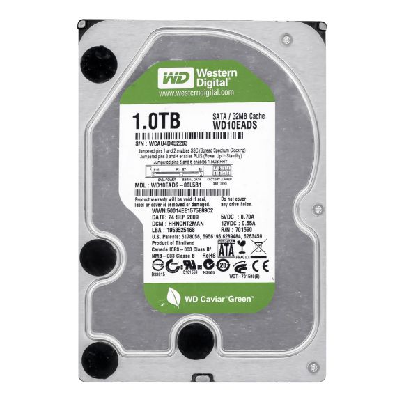 WD GREEN 1TB 5.4K 32MB SATA II 3.5'' WD10EADS