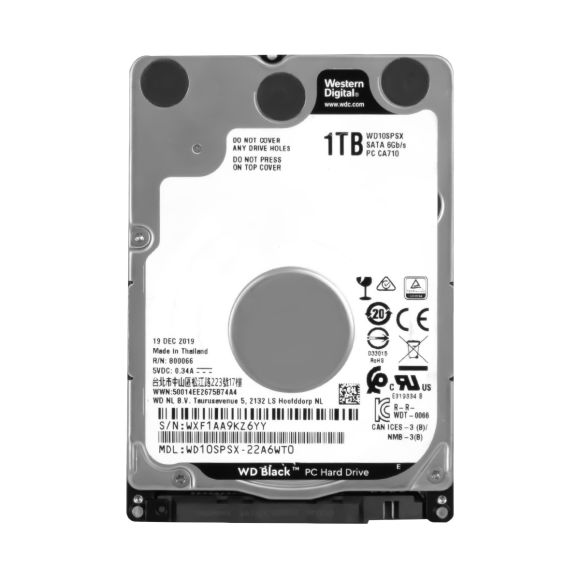 WD BLACK 1TB 7.2K 64MB SATA III 2.5'' WD10SPSX