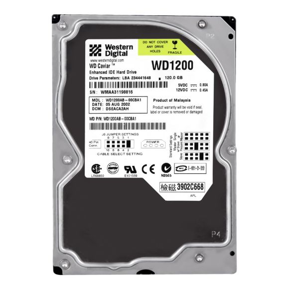 WD CAVIAR 120GB 5.4K 2MB ATA 3.5'' WD1200AB-00CBA1