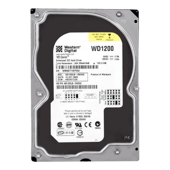 WESTERN DIGITAL WD1200 HDD 120GB IDE ATA CAVIAR 7.2K 2MB 3.5"