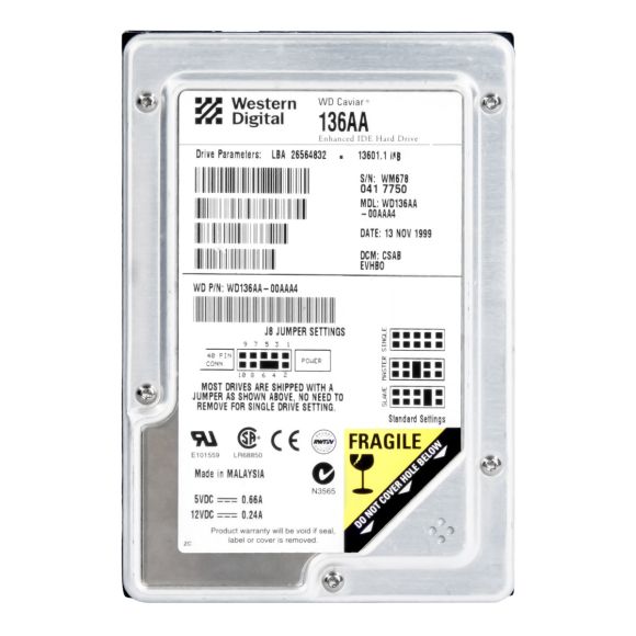 WESTERN DIGITAL WD136AA 13GB ATA 5400RPM 2MB 3.5''