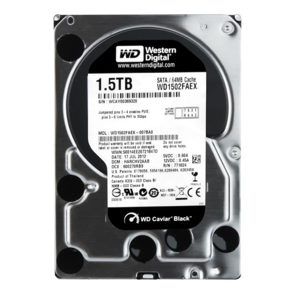 WD CAVIAR BLACK 1.5TB 7.2K 64MB SATA III 3.5'' WD1502FAEX