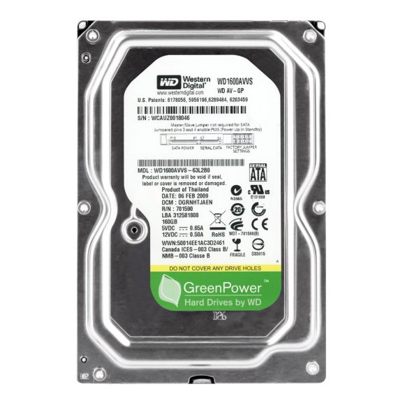 WD GreenPower 160GB 5.4K 8MB SATA II 3.5'' WD1600AVVS