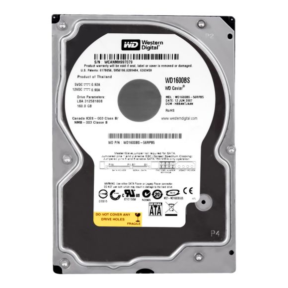 WD CAVIAR 160GB 7.2K 2MB SATA II 3.5'' WD1600BS-56RPB5