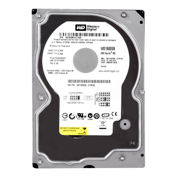 HDD WESTERN DIGITAL WD1600SB 160GB 7.2K IDE 3.5''