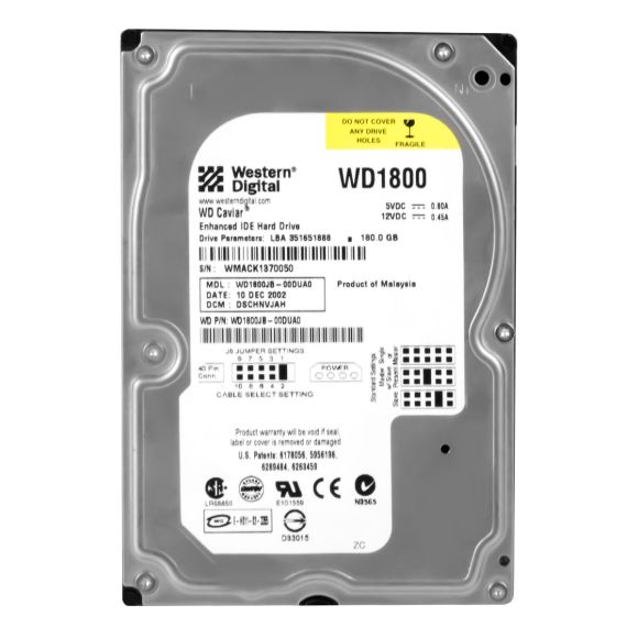 WD CAVIAR 180GB 7.2K 8MB ATA 3.5'' WD1800JB-00DUA0