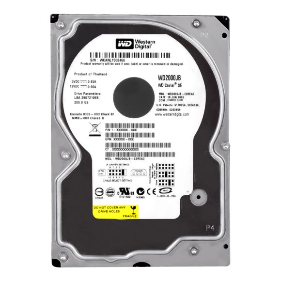 WD CAVIAR 200GB 7.2K 8MB ATA 3.5'' WD2000JB-22REA0