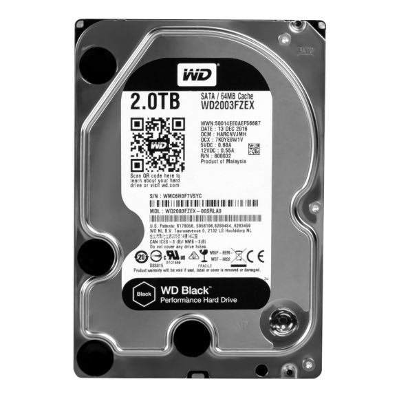 WD BLACK 2TB 7.2K 64MB SATA III 3.5'' WD2003FZEX