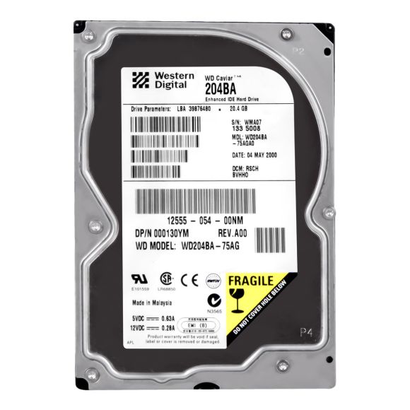 DELL 0130YM 20.4GB 7.2K 2MB ATA 3.5'' WD204BA-75AG