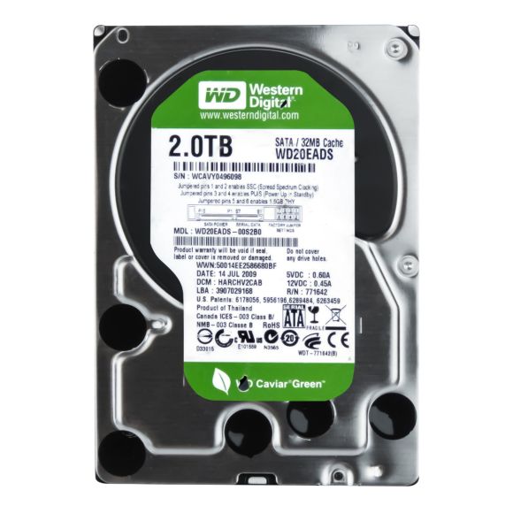 WD GREEN 2TB 5.4K 32MB SATA II 3.5'' WD20EADS