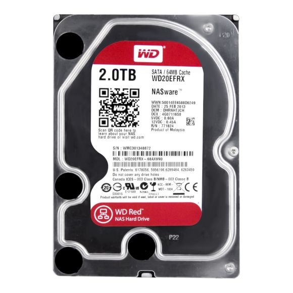 WD RED 2TB 5.4K 64MB SATA III 3.5'' WD20EFRX NASware 1.0