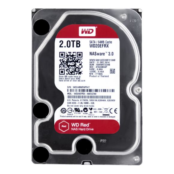 WD RED 2TB SATA III 5.4K 64MB 3.5'' WD20EFRX NASware 3.0