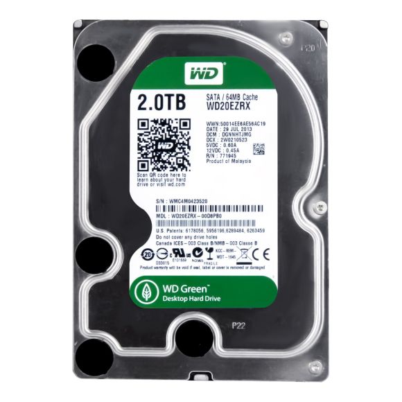 WD GREEN 2TB 5.4K 64MB SATA III 3.5" WD20EZRX