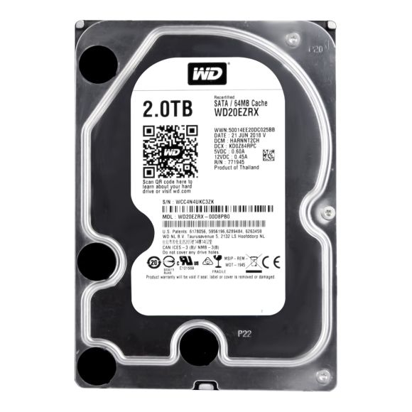 WD GREEN 2TB SATA III 5.4K 3.5" WD20EZRX