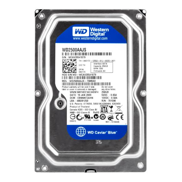 DELL 0K017C 250GB 7.2K 8MB SATA II 3.5'' WD2500AAJS