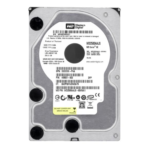 HP 445631-003 250GB 7.2K 8MB SATA II 3.5'' WD2500AAJS