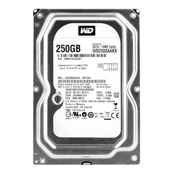 WD BLUE 250GB SATA III 7.2K 3.5'' WD2500AAKX